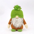 Gnomo di Natale con cappello di pianta succulenta verde e decorazione di barba bianca - Stile Floreale