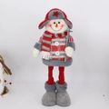 Simpatico pupazzo di neve natalizio in peluche con maglione a quadri rossi decorazione - Pupazzo di neve