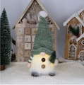 Gnome de Noël lumineux avec barbe LED et chapeau en tricot pour décoration festive - Chapeau Vert avec Arbre de Noël