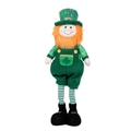Detalle de gnomo de San Patricio con sombrero verde brillante y barba naranja larga - Estilo de Hombre