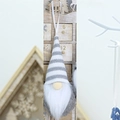 Christmas faceless gnome ornament with grey striped knit hat and white faux fur beard - Gray White Striped (Style K)