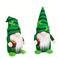 Dettaglio degli gnomi di San Patrizio con cappelli a trifoglio verde e barbe bianche - Verde (Stile Cappello a Righe)