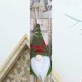Detail of Christmas gnome ornament with green knit hat and red reindeer pattern decoration - Reindeer Pattern (Style J)