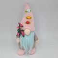 Pastelroze bloemen kabouter knuffel met blauwe baard voor Moederdag huisdecoratie - Herenstijl