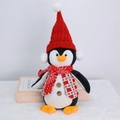 Pupazzo di peluche a forma di pinguino con cappello rosso e sciarpa per decoro natalizio - Pinguino Luminoso con Cappello Rosso