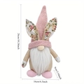 Gnomo pasquale in peluche con cappello rosa lavorato a maglia e orecchie da coniglio - Stile Uomo
