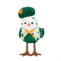 Oiseau décoratif de la Saint-Patrick avec trèfles verts et détail de chapeau en feutre - Oiseau à chapeau vert
