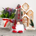 Gnome de Noël Noel en peluche avec LED, décoration festive rouge et grise pour maison - Gris