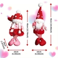 Pareja de gnomos de peluche para San Valentín con motivos de corazones y lentejuelas - Estilo Sombrero Redondo