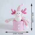 Detailansicht der rosa Elch-Weihnachtsgeschenkbox mit Maßen 28cm Höhe und 27cm Breite - Elch