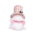 Dettaglio dello gnomo di Capodanno con striscione Happy New Year e cappello rosa - Rosa