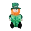 St. Patrick's Day Plüschzwerg mit Kleeblatt-Geschenkbox und orangefarbenem Bart - Herrenstil