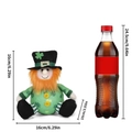 Saint Patrick's Day leprechaun plush doll with dimensions compared to a soda bottle - Male Style