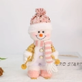 Pupazzo di neve rosa con paillettes sciante decorazione di Natale per casa e regalo - Pupazzo di neve / Rosa Oro