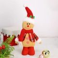 Gingerbread man plush with red scarf and chef hat for Christmas party decor - Christmas Hat Style / Red Hat Gingerbread Man