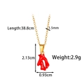 Collier doré en acier inoxydable avec pendentif piment rouge et dimensions - Collier Branche de Corail (SNK-009)