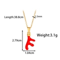 Collier en acier inoxydable doré avec pendentif bois d'élan en émail rouge et dimensions - Collier Forme de Bois (SNK-010)