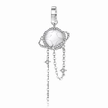 925 zilveren planeet hanger met saturnusring en hangende sterrenkettingen voor sieraden - 925 sterling zilver / Planeet Kwastje Stijl (Y2K018)
