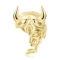 Polished 14k gold plated S925 silver Hannya skull mask pendant with intricate details - 925 Silver / Hannya Mask Pendant Only (PNC0399)