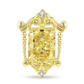 Baroque style 925 silver 14k gold necklace with radiant cut yellow carbon diamond - Yellow Gemstone Pendant Only (Without Chain) (PNC0272)