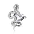 S925 sterling zilveren slangenhalsketting met sprankelende heldere zirkonia steen - Hanger Zonder Ketting-Transparant (PNC0409-4) / 925 sterling zilver