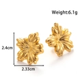 Orecchini a lobo a fiore in acciaio al titanio dorato con petali 3D in stile lussuoso e minimal - Stile Fiore (YE-086-Gold) / Oro