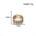 Adjustable gold snake leaf ring in stainless steel with braided design and 1.5g weight - Chain Woven Style (MN472) / Gold
