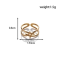 Minimalistischer vergoldeter Titanstahlring, geometrisches Kreuz-Design, 0,8 cm Breite - Geometrisches Kreuz Stil (MN475) / Gold