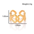 Anello a cuore vuoto dorato regolabile in acciaio inossidabile con dimensioni - Anello Aperto Cuore Cavo (MN478-Oro)