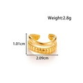 Adjustable gold titanium steel cross layer ring with weight and dimension specifications - Double Layer Croissant Thread Style (MN638) / Gold