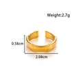 Gold stainless steel irregular bamboo ring with 2.08cm diameter and 0.58cm width detail - Bamboo Texture Style (MN641-Gold)