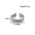 Irregular silver stainless steel bamboo style adjustable ring with 0.58cm width - Bamboo Texture Style (MN641-Silver)