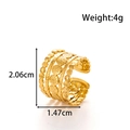 Anello regolabile multistrato in acciaio al titanio dorato con motivi geometrici - Stile Retrò Testurizzato a Più Strati (MN684) / Oro