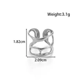 Silver irregular hollow cutout ring with adjustable open band and minimalist wavy design - Irregular Streamline Style (MN642-Silver)