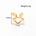 Anillo ajustable de acero inoxidable dorado con forma de onda y diseño de doble capa - Estilo Ondulado Calado (MN646-Dorado)