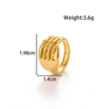 Anillo de mano de esqueleto irregular de acero inoxidable dorado con diseño punk hip-hop - Diseño de Mano de Esqueleto de Agarre (MN647-Dorado)