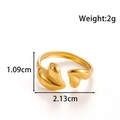Verstellbarer goldener Edelstahlring mit elegantem Herz-Design für Damen - Doppelherz-Stil (MN-702-Gold)