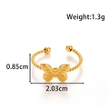 Verstellbarer goldener Edelstahlring mit Schleife und gedrehtem Seildesign - Schmetterling-Stil (MN-703-Gold)