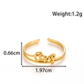 Verstellbarer goldener Edelstahlring mit stilvollem Love-Schriftzug für Damen - Love Buchstabe-Stil (MN-704-Gold)