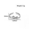 Verstellbarer silberner Edelstahlring mit Love-Schriftzug und Doppelband-Design - Love Buchstabe-Stil (MN-704-Silber)