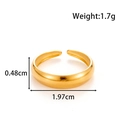 Minimalist golden stainless steel heart ring with adjustable open design and 1.7g weight - Minimalist Smooth Style (MN-735) / Gold