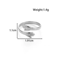 Minimalist silver stainless steel hugging hands open ring with an adjustable band - Hugging Hands Style (MN-737) / Silver