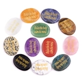 Pierres de massage en cristal naturel avec gravure dorée Relax the body calm the mind - Style Mixte (5763000728489) / Couleur Aléatoire Une Pièce
