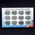 Set of 12 green aventurine crystal elephant carvings in a gift box with a clear window - Set of 12 / Green Aventurine