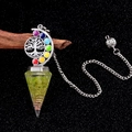 Sieben Chakra Baum des Lebens Orgon Anhänger mit grünem Peridot und Kupferspule - Peridot Kristall