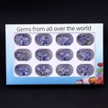 Set of 12 hand-carved blue sodalite crystal elephant figurines in a gift display box - Set of 12 / Sodalite