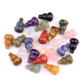 Pendentifs gourde en pierre naturelle et cristal de 20 mm en divers minéraux colorés - Couleur Aléatoire