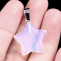 Pendentif étoile dégradé violet avec bélière argentée pour création de bijoux - Opalite Artificielle / 20mm