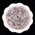 Grauviolette Achatperlen mit großem Loch in weißer Schale aus Porzellan - 5X10mm Grauer Achat