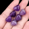 Set de seis piedras de amatista natural púrpura en forma de corazón para joyas DIY - Amatista (Cuenta Única)